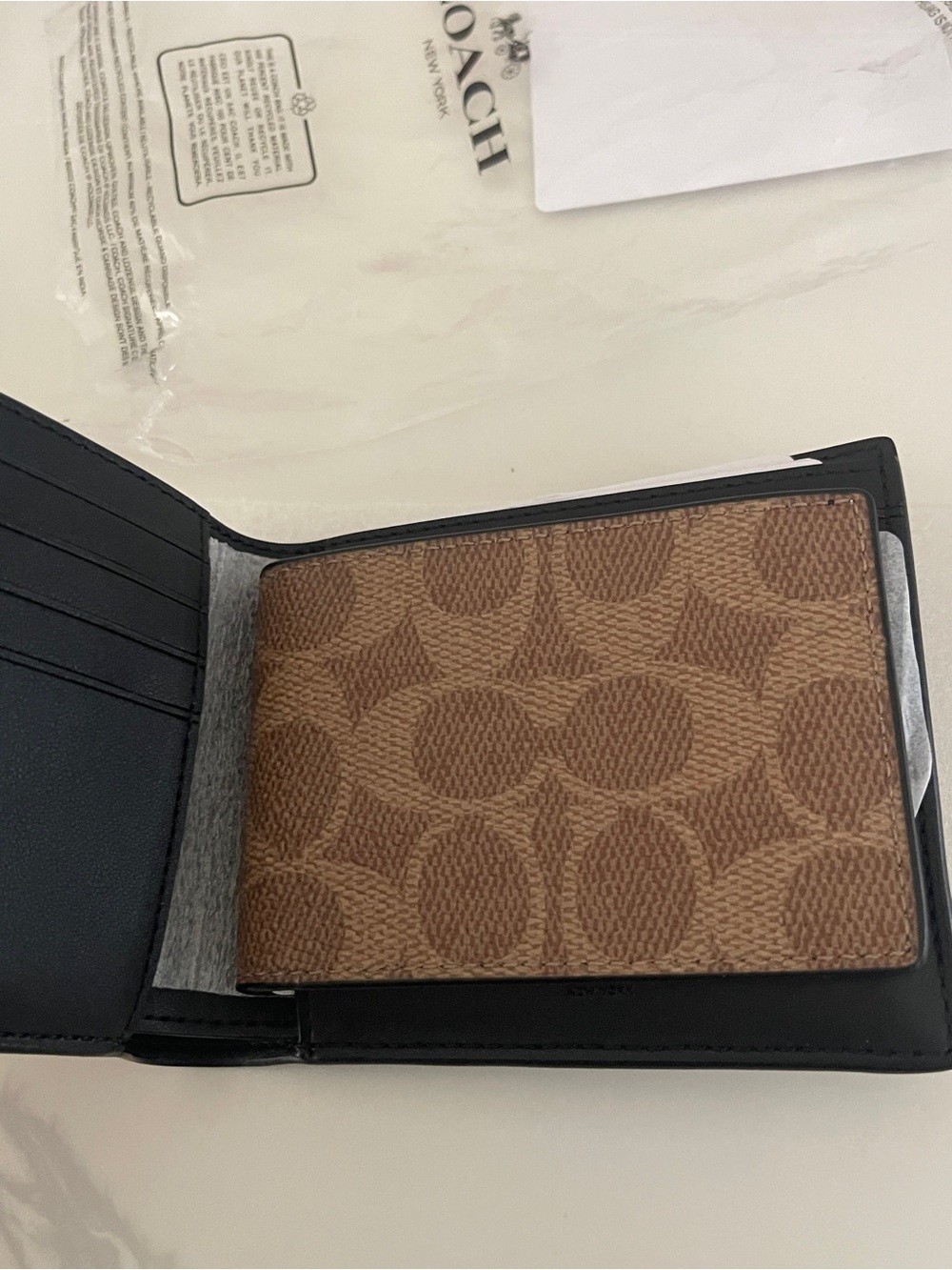 Coach Men Canvas Bifold Wallet - Picture 3 of 9